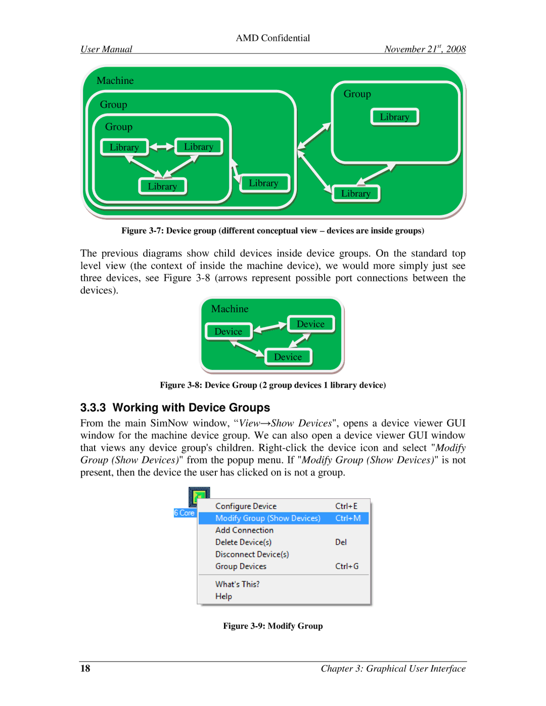 AMD 4.4.5 user manual Working with Device Groups, Device Group 2 group devices 1 library device 