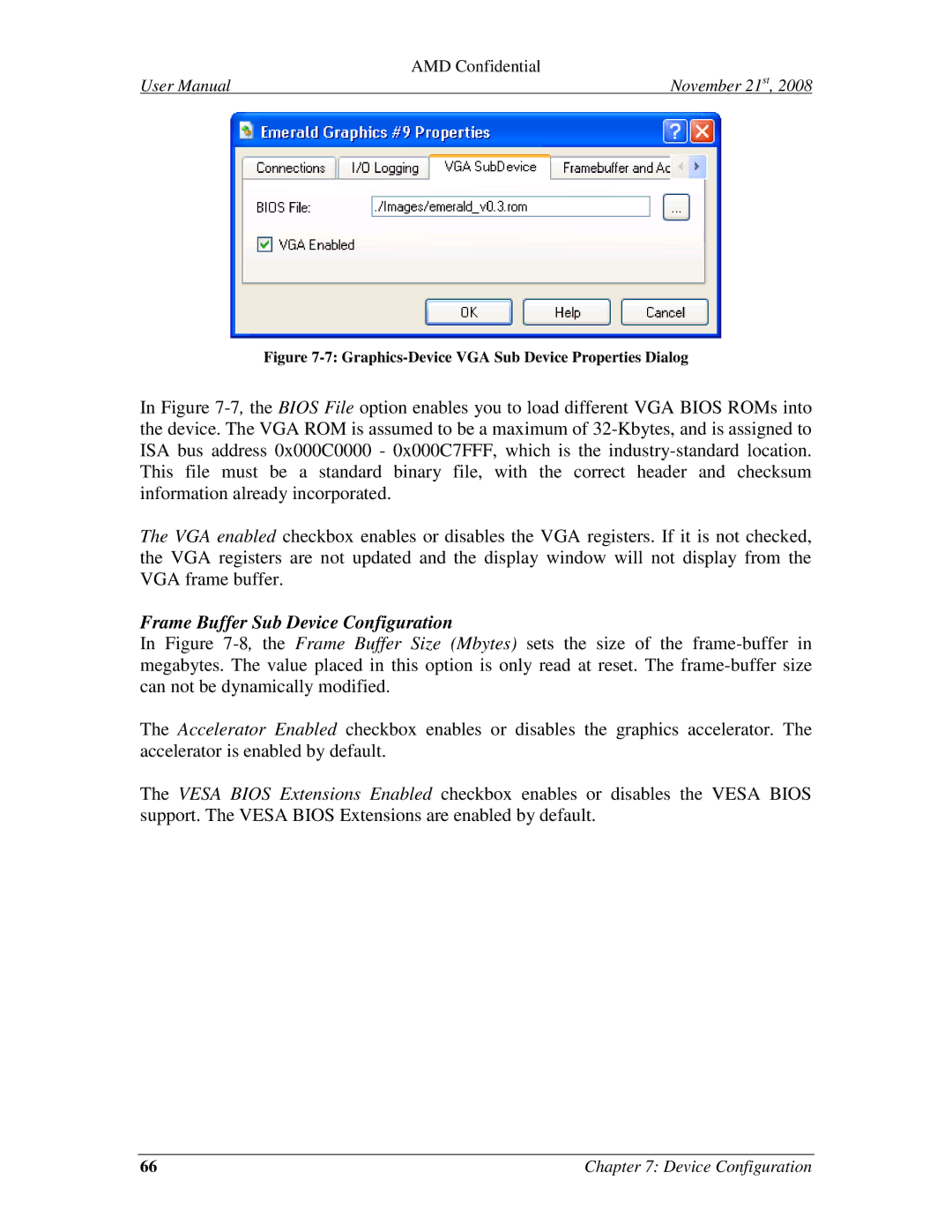 AMD 4.4.5 user manual Frame Buffer Sub Device Configuration 