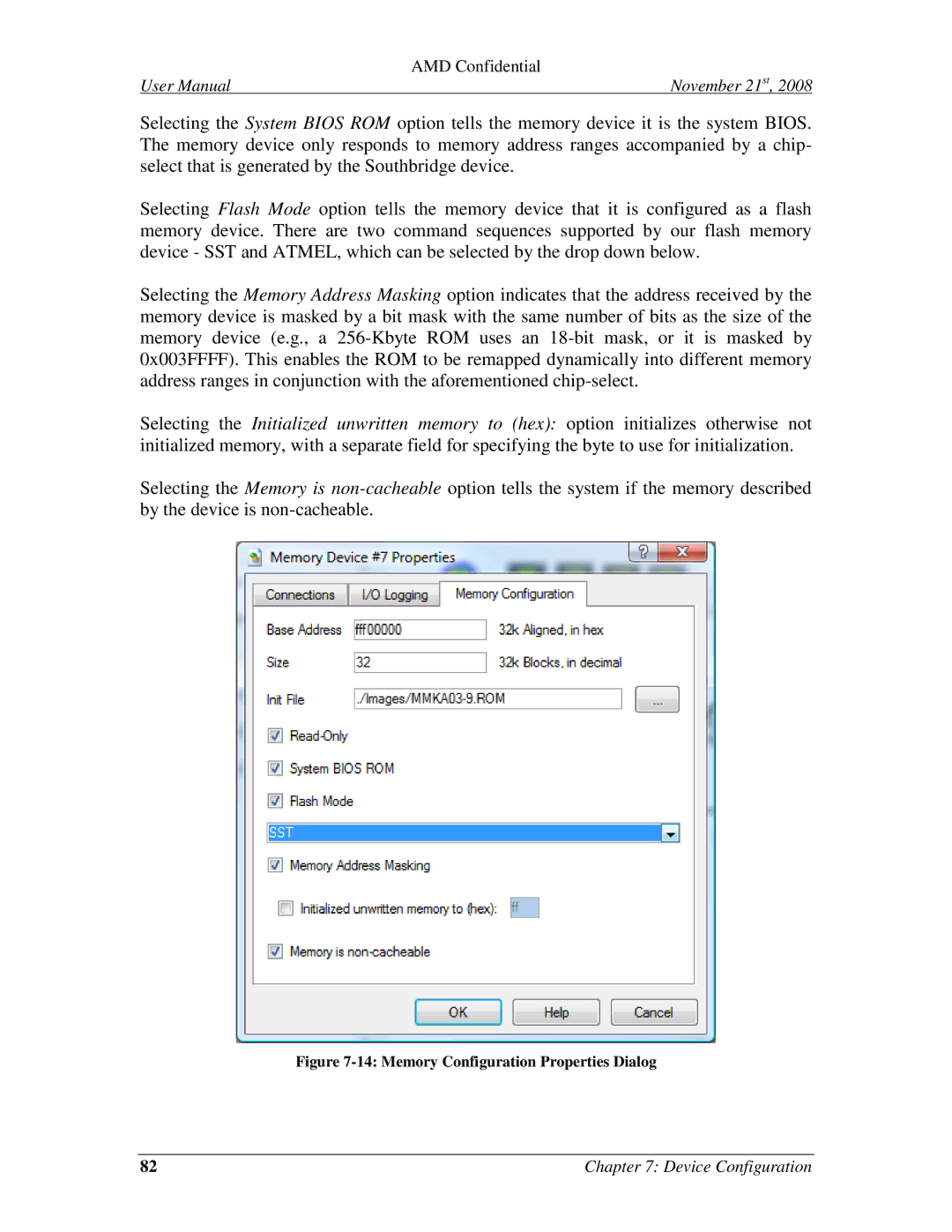 AMD 4.4.5 user manual Memory Configuration Properties Dialog 