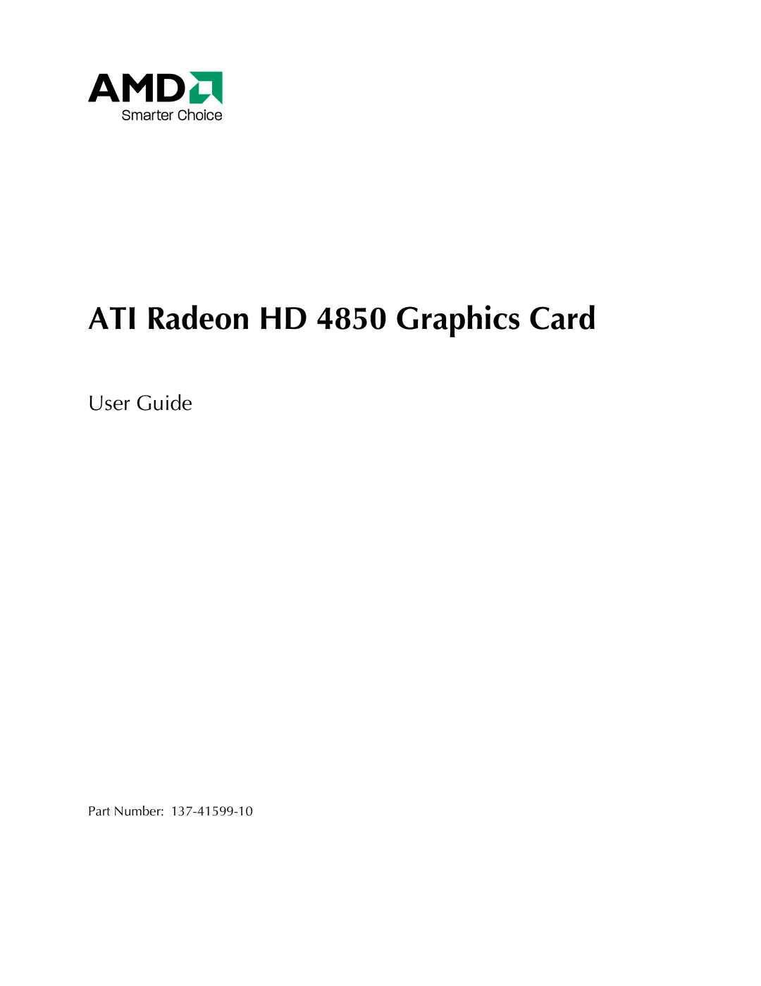 AMD manual ATI Radeon HD 4850 Graphics Card 