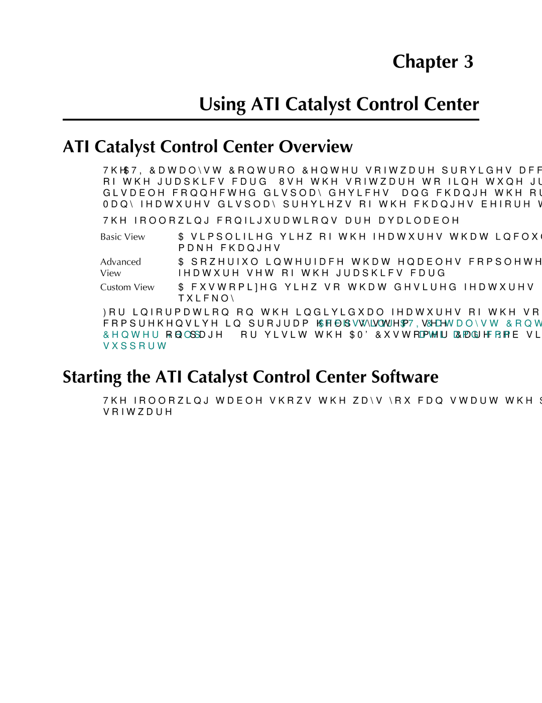 AMD 4850 manual Chapter Using ATI Catalyst Control Center, ATI Catalyst Control Center Overview 