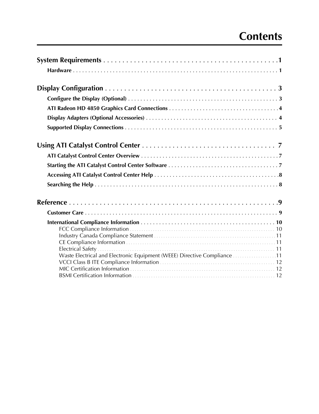 AMD 4850 manual Contents 