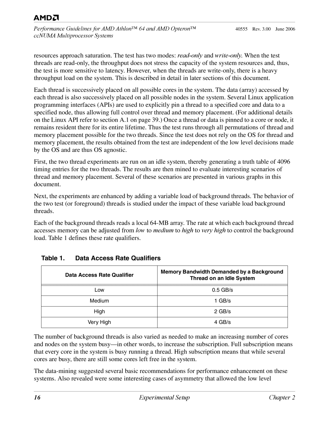 AMD 64 manual Data Access Rate Qualifiers 