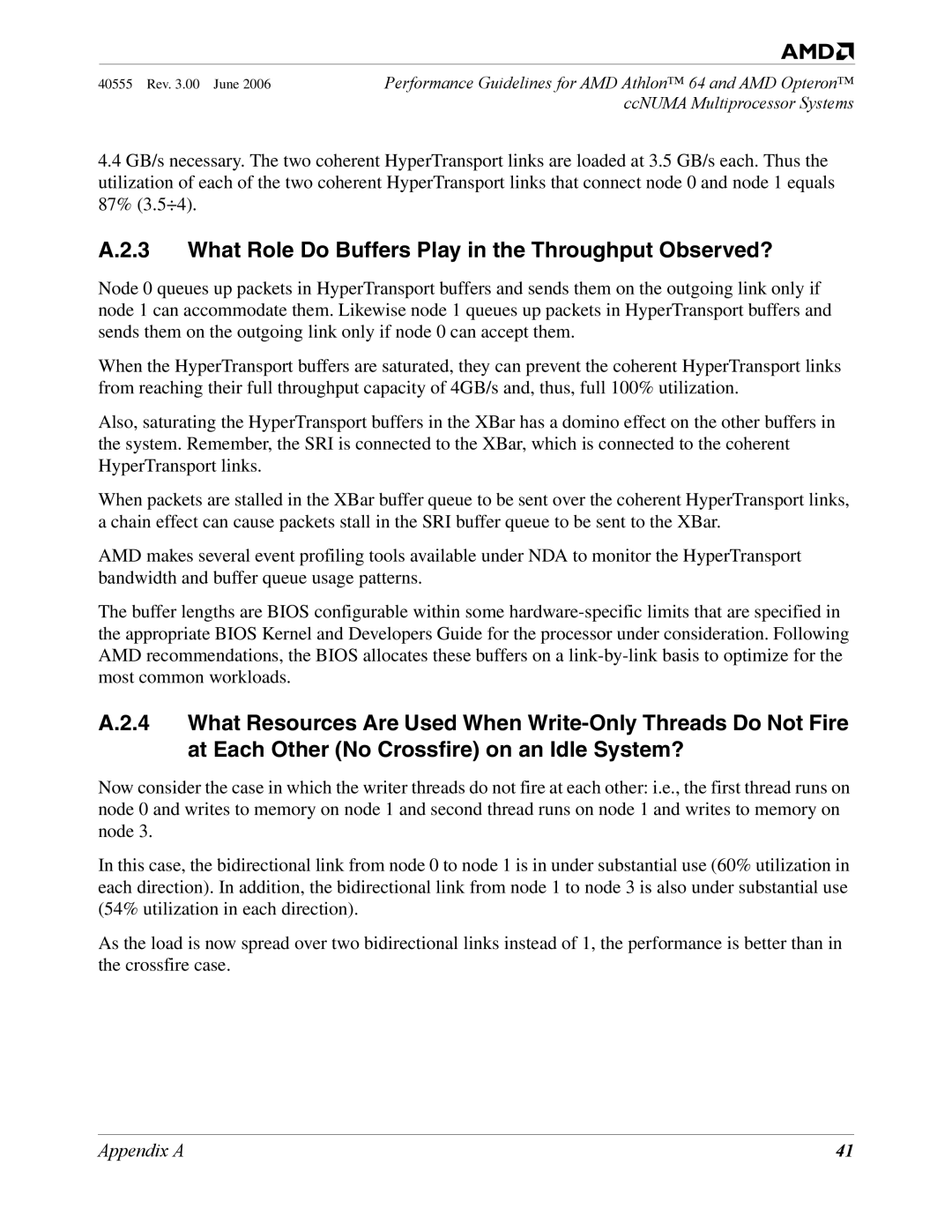 AMD 64 manual What Role Do Buffers Play in the Throughput Observed? 