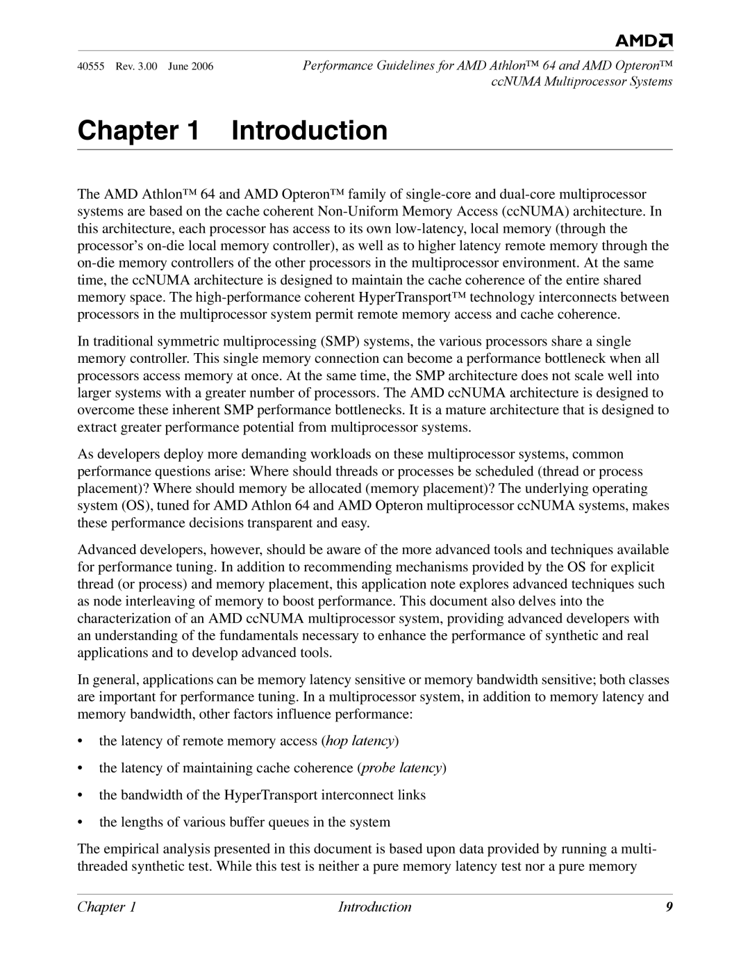 AMD 64 manual Chapter Introduction 