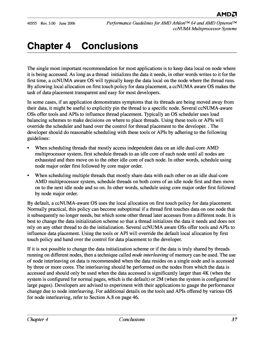 AMD 64 manual Conclusions, Chapter 