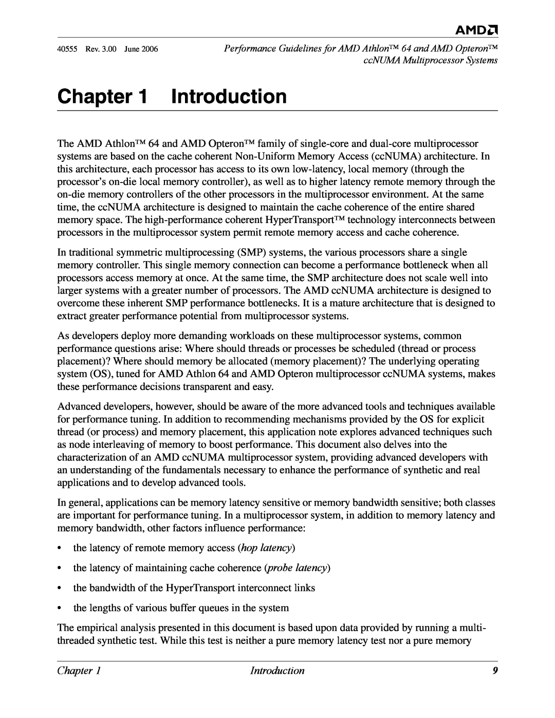 AMD 64 manual Introduction, Chapter 