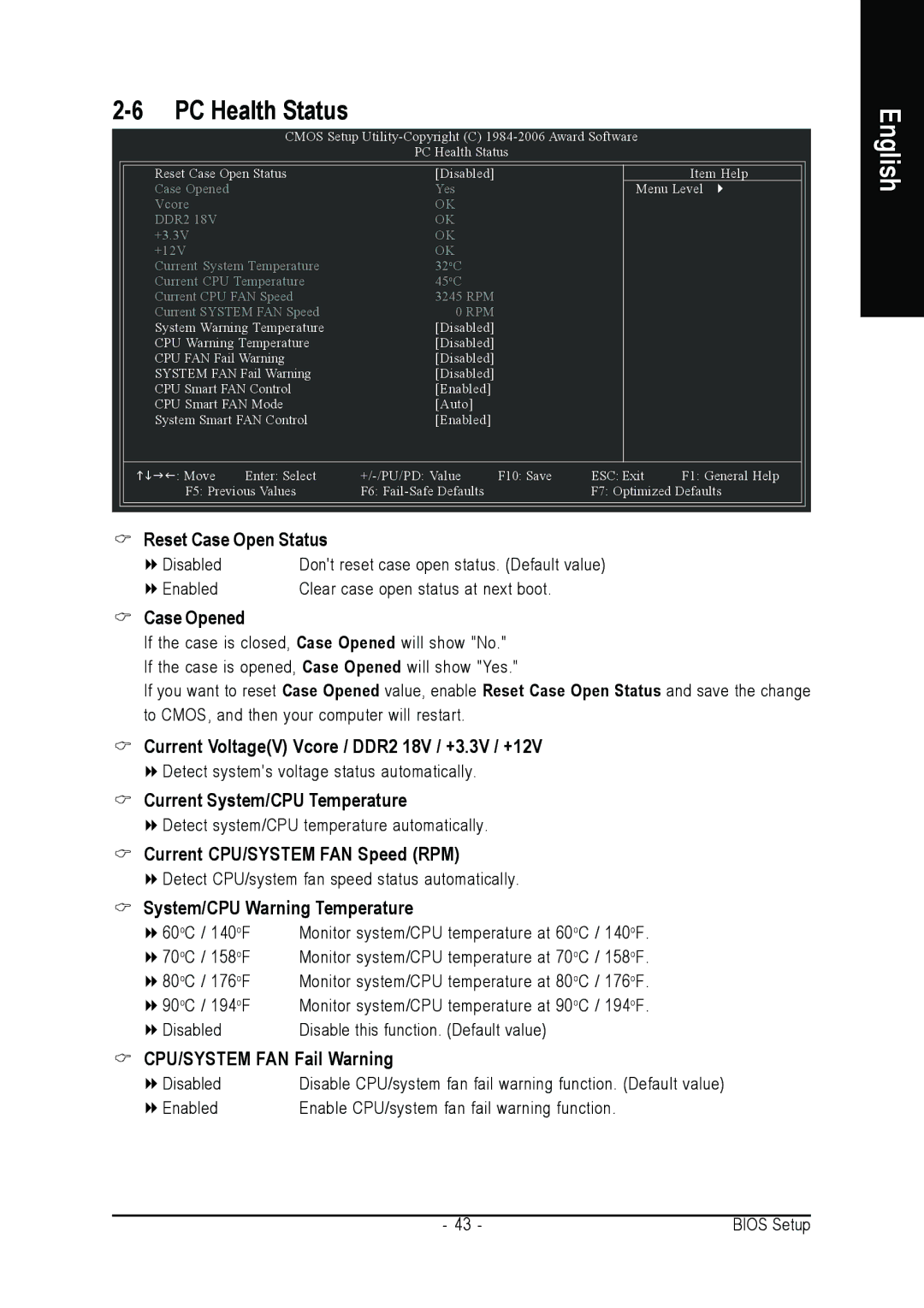 AMD 701P47156 user manual PC Health Status 