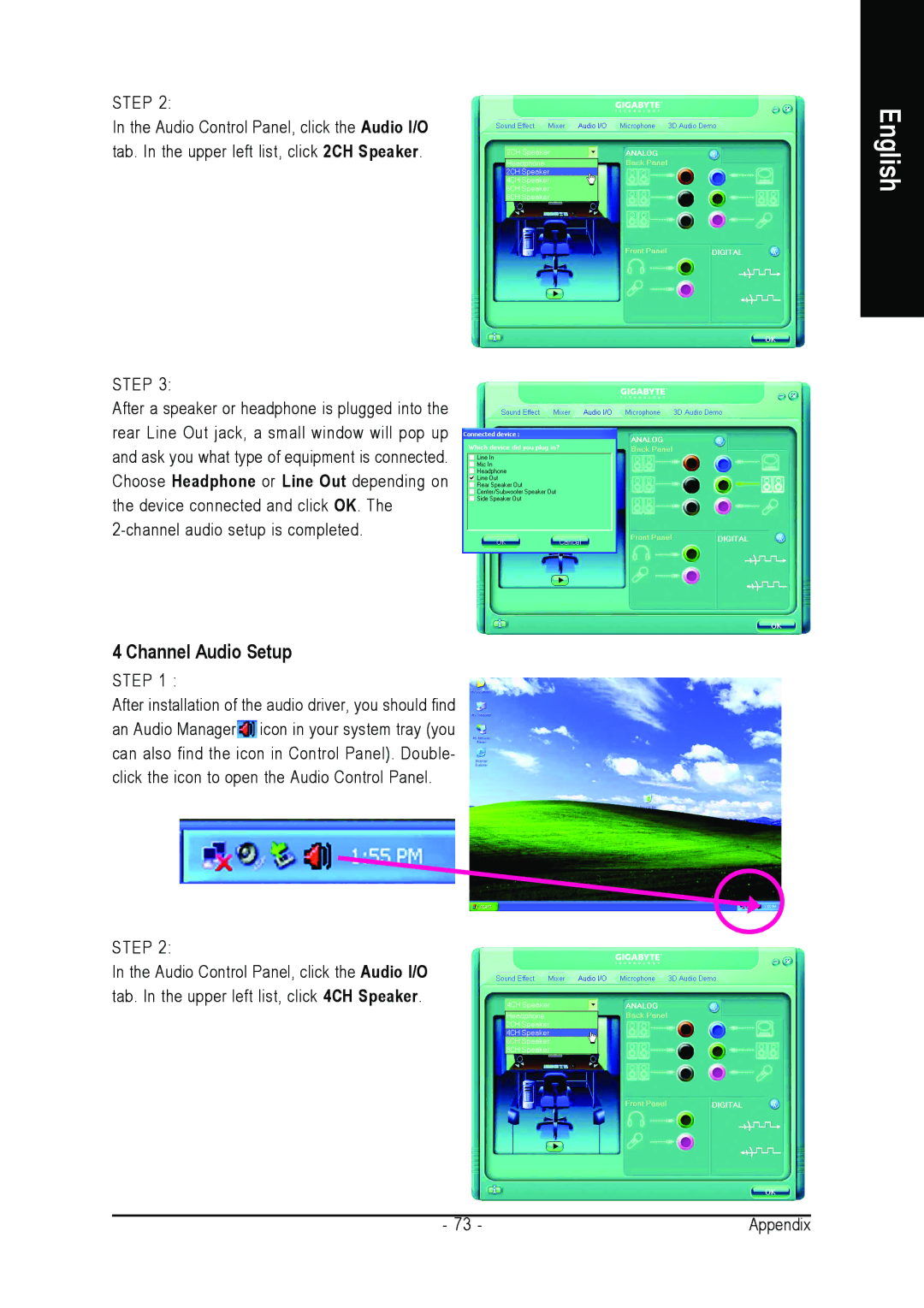 AMD 701P47156 user manual Channel Audio Setup 