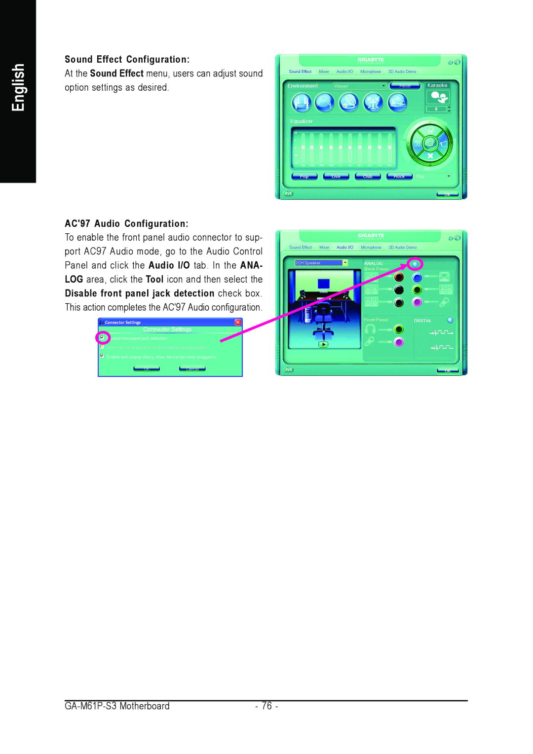 AMD 701P47156 user manual Sound Effect Configuration 