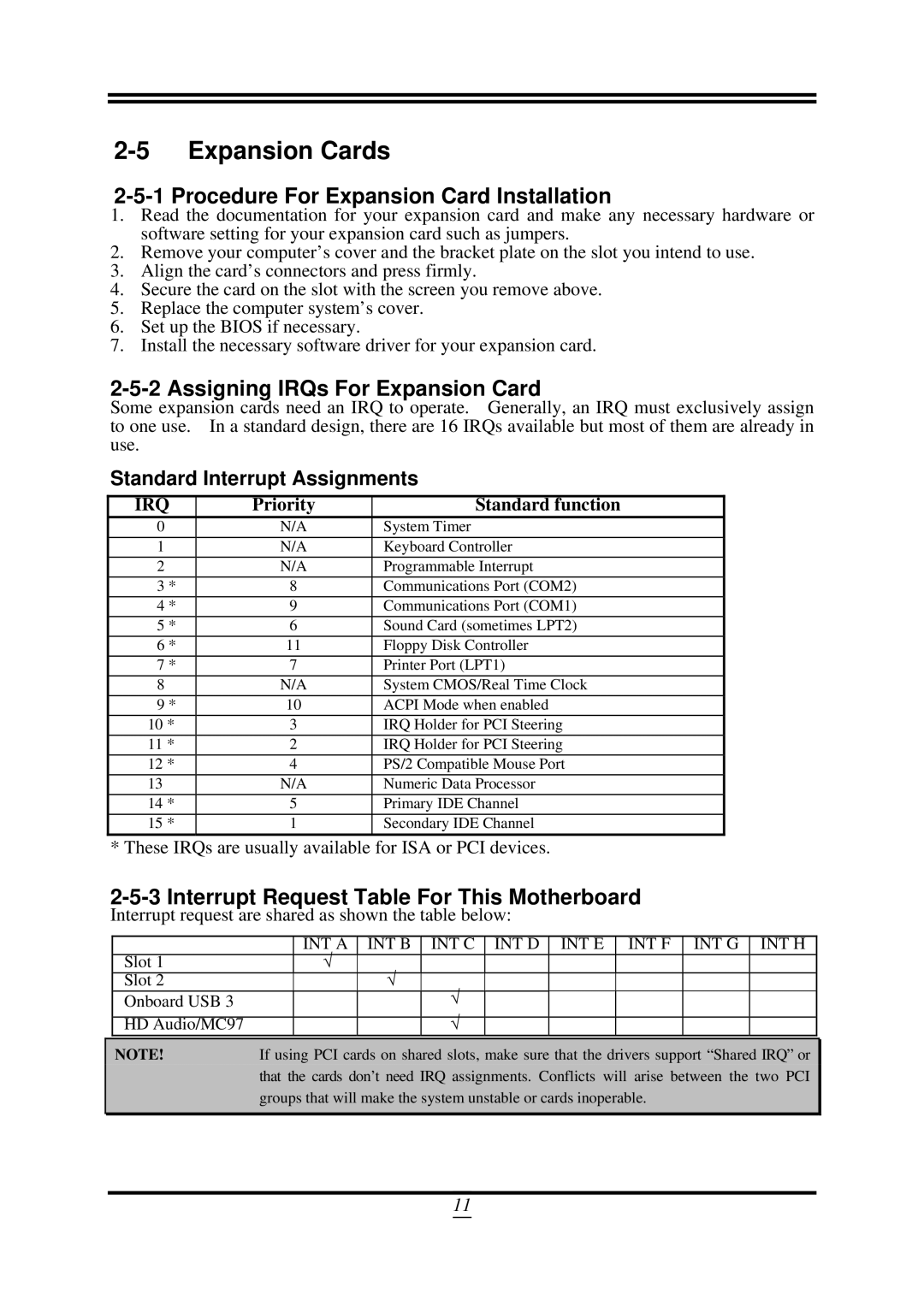 AMD 790GX, SB750 user manual Expansion Cards, Priority Standard function 