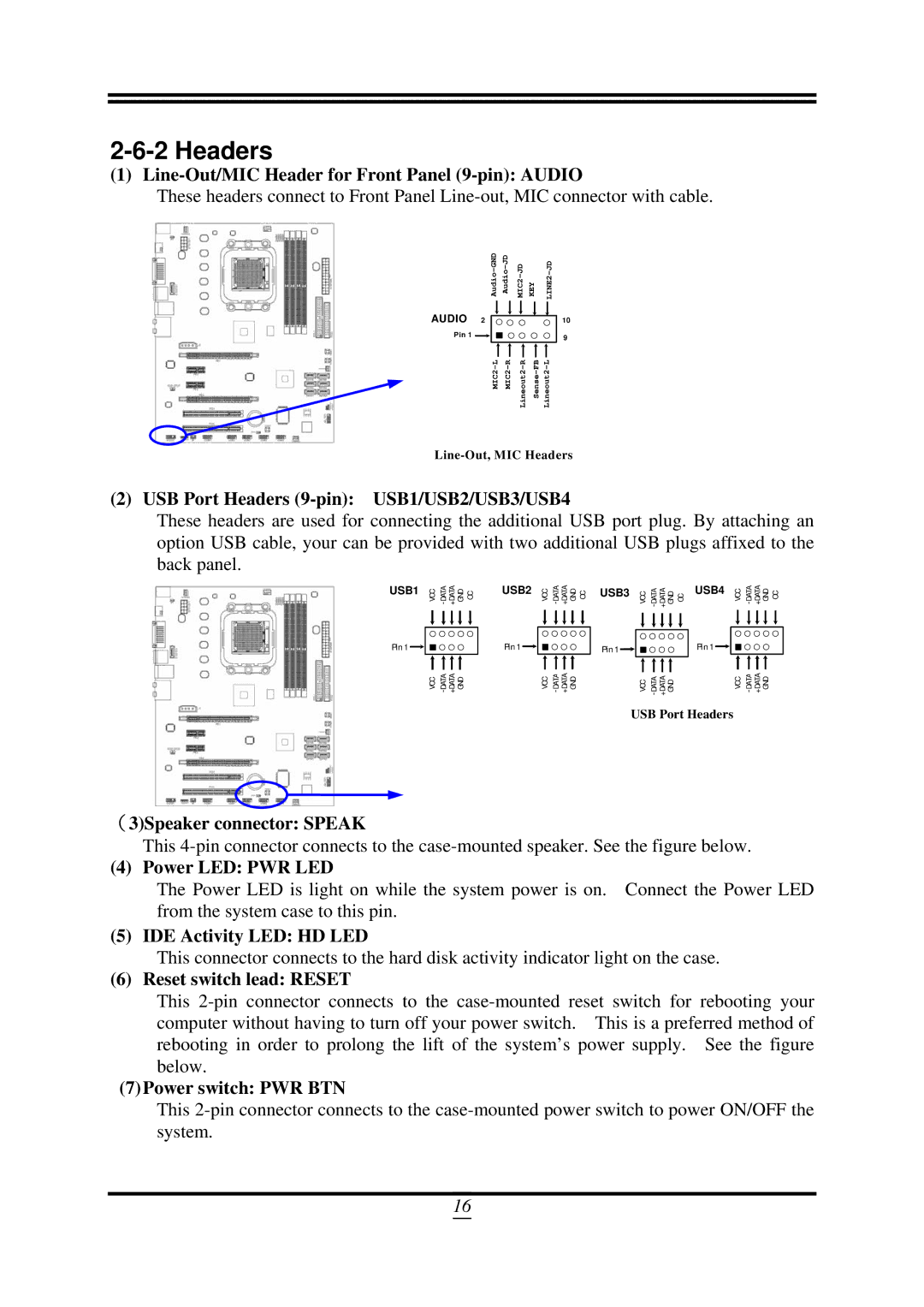 AMD SB750, 790GX user manual Headers 