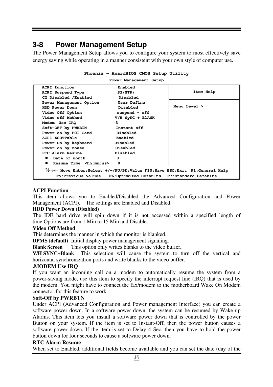 AMD SB750, 790GX user manual Power Management Setup 