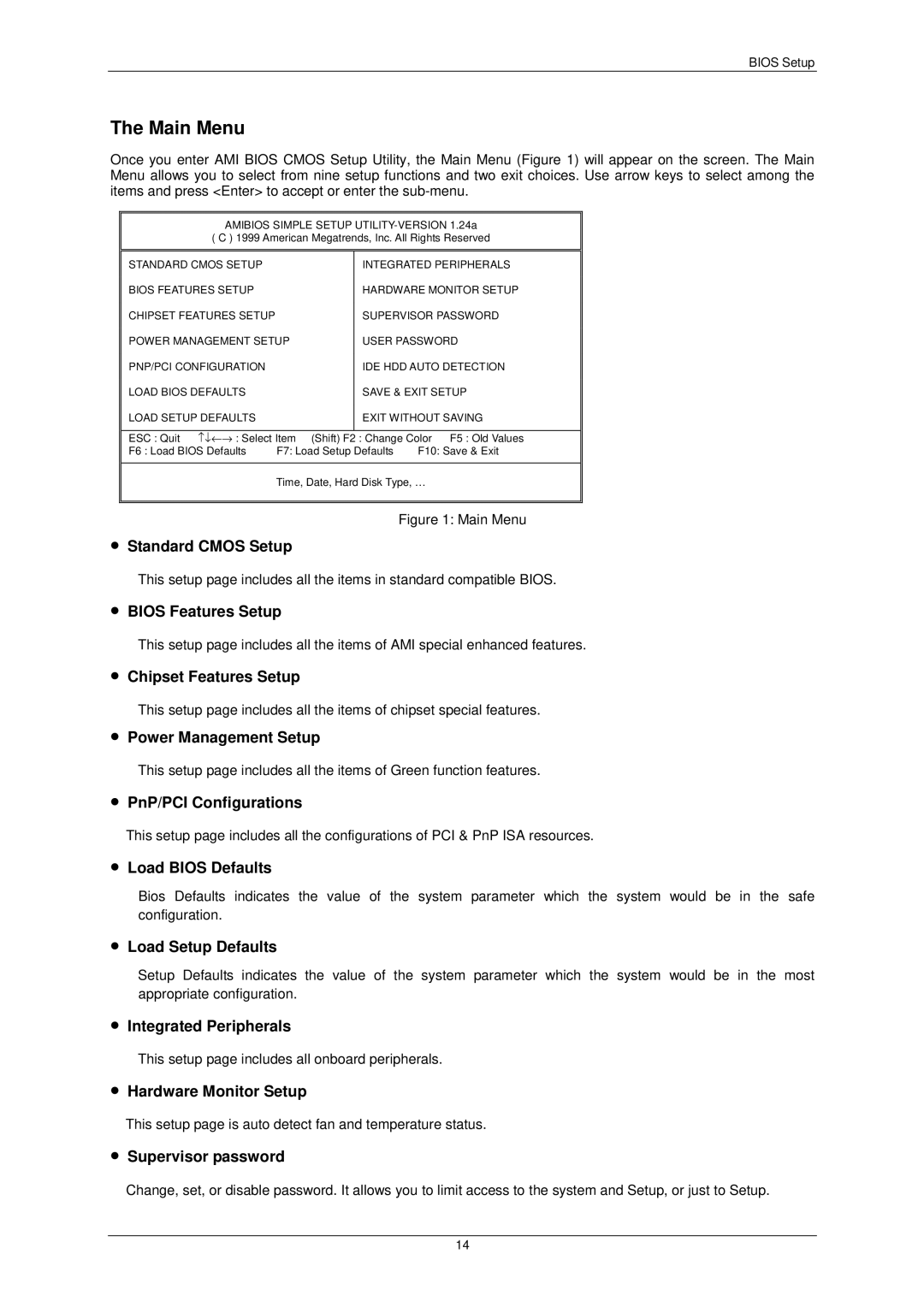 AMD 7ZMMC user manual Main Menu 