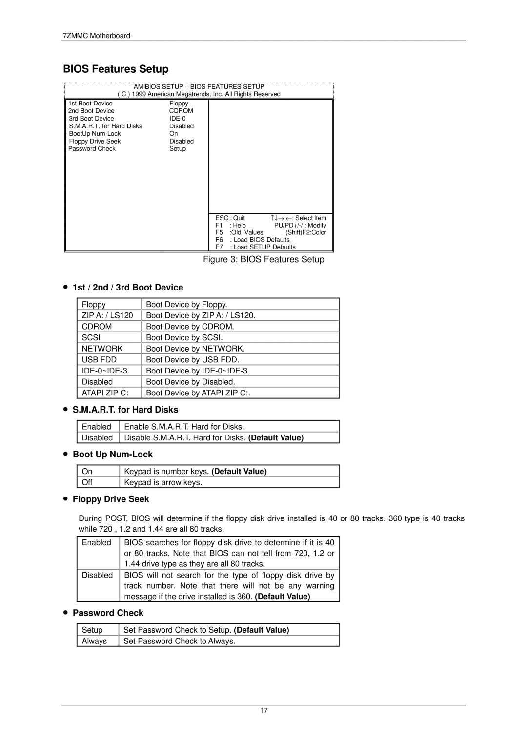 AMD 7ZMMC user manual Bios Features Setup 