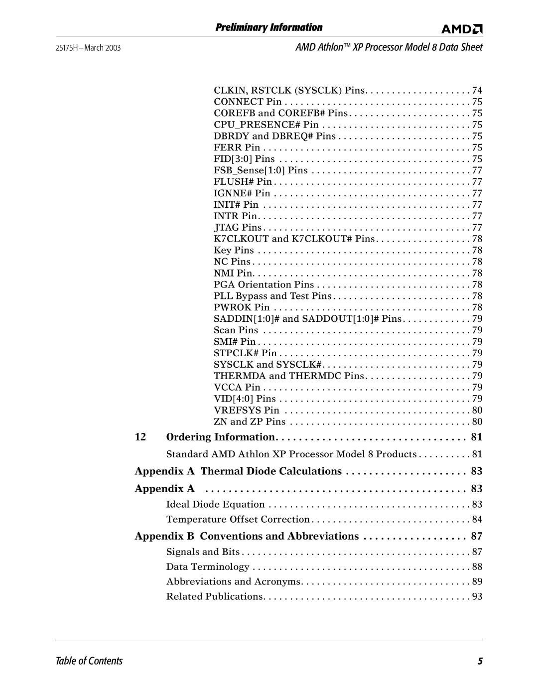 AMD 8 manual Ordering Information 