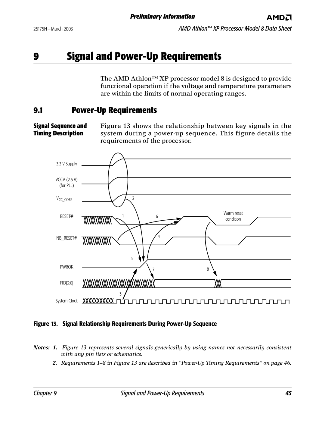 AMD 8 manual Signal and Power-Up Requirements 