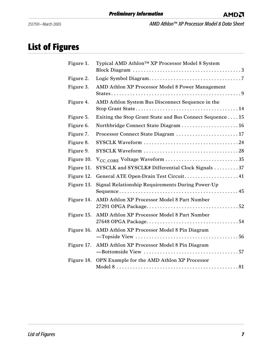 AMD manual List of Figures, Typical AMD Athlon XP Processor Model 8 System Block Diagram 