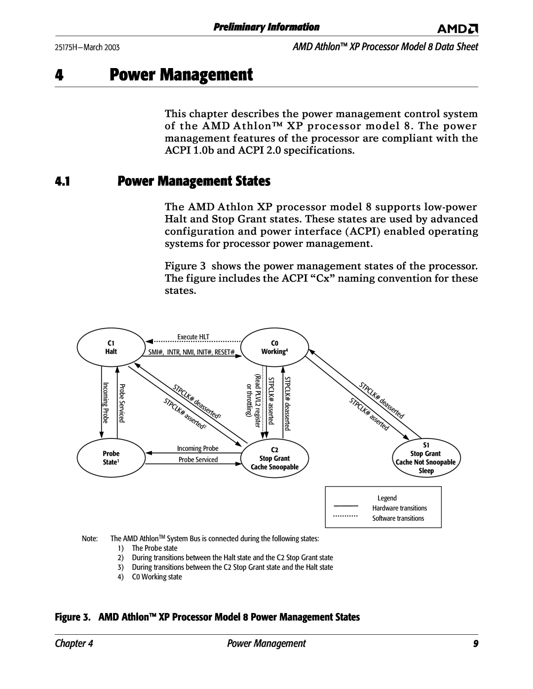 AMD 8 manual Power Management States, Preliminary Information, Chapter 