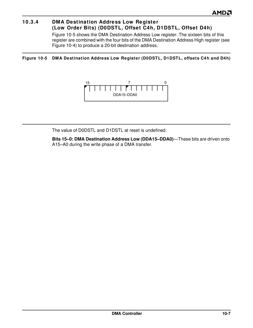 AMD Am188TMER, Am186TMER user manual DMA Controller 10-7 