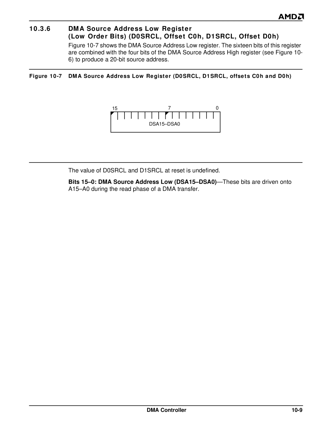 AMD Am188TMER, Am186TMER user manual DMA Controller 10-9 