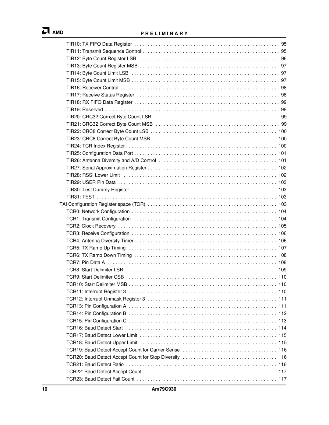 AMD Am79C930 manual TIR31 Test, 103 