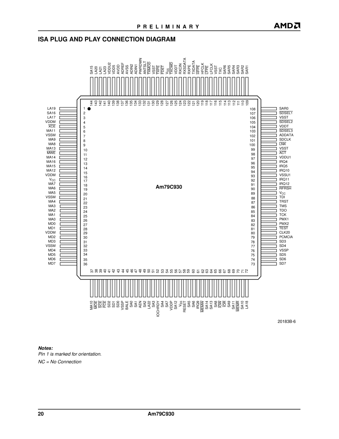 AMD Am79C930 manual ISA Plug and Play Connection Diagram 