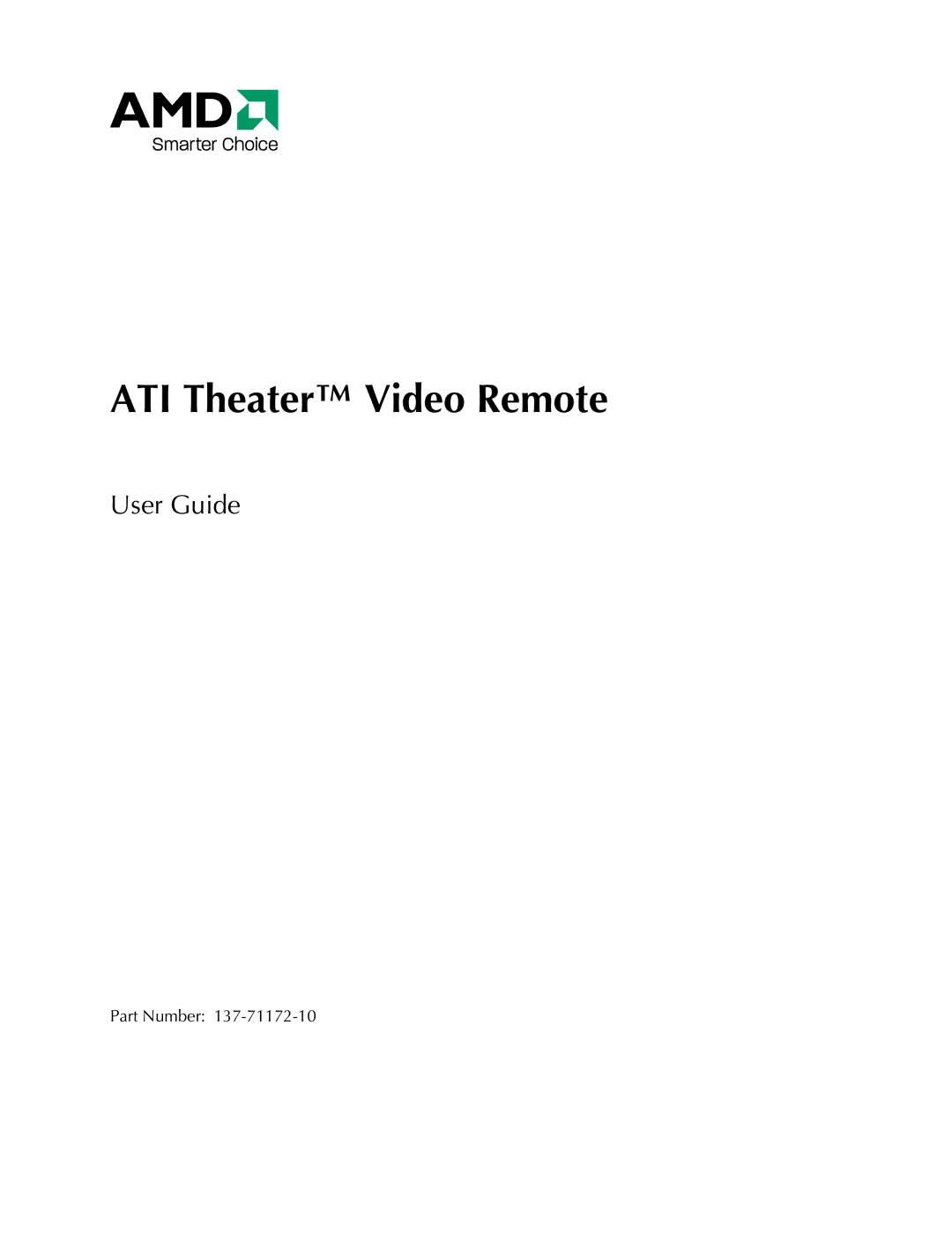 AMD manual ATI Theater Video Remote 