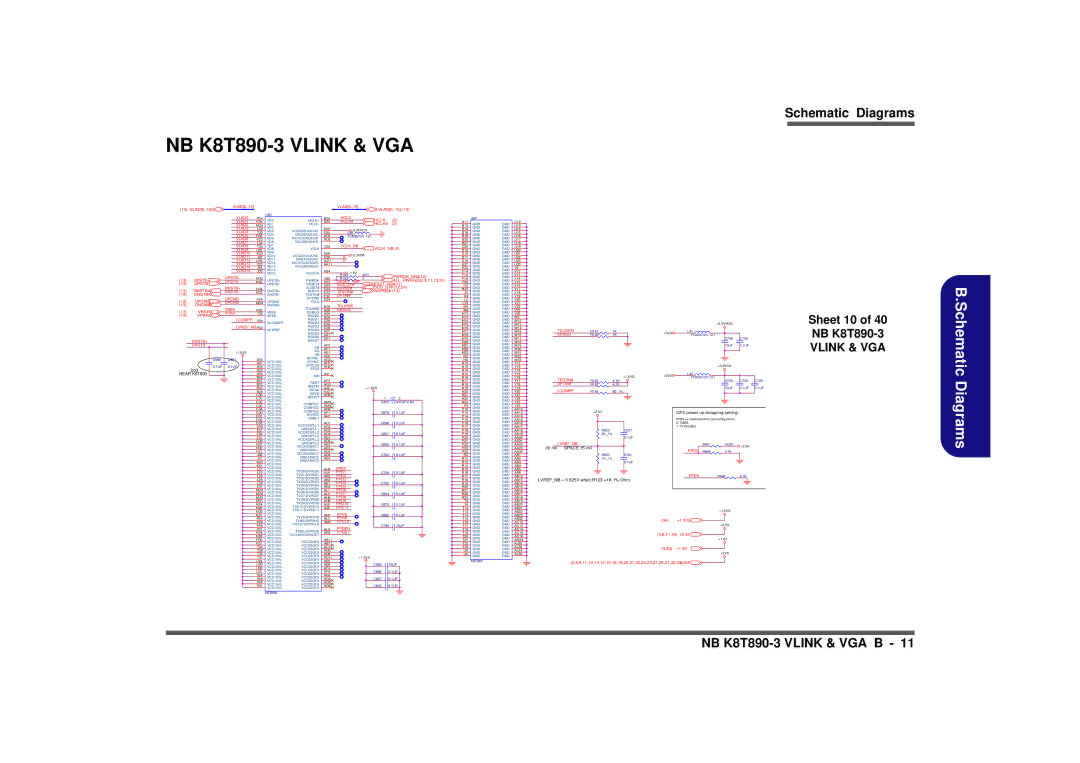 AMD D900K manual NB K8T890-3 Vlink & VGA, Sheet 10 of 40 NB K8T890-3 