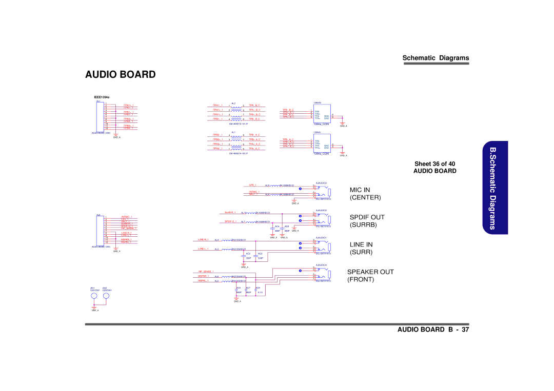 AMD D900K manual Audio Board, Sheet 36 