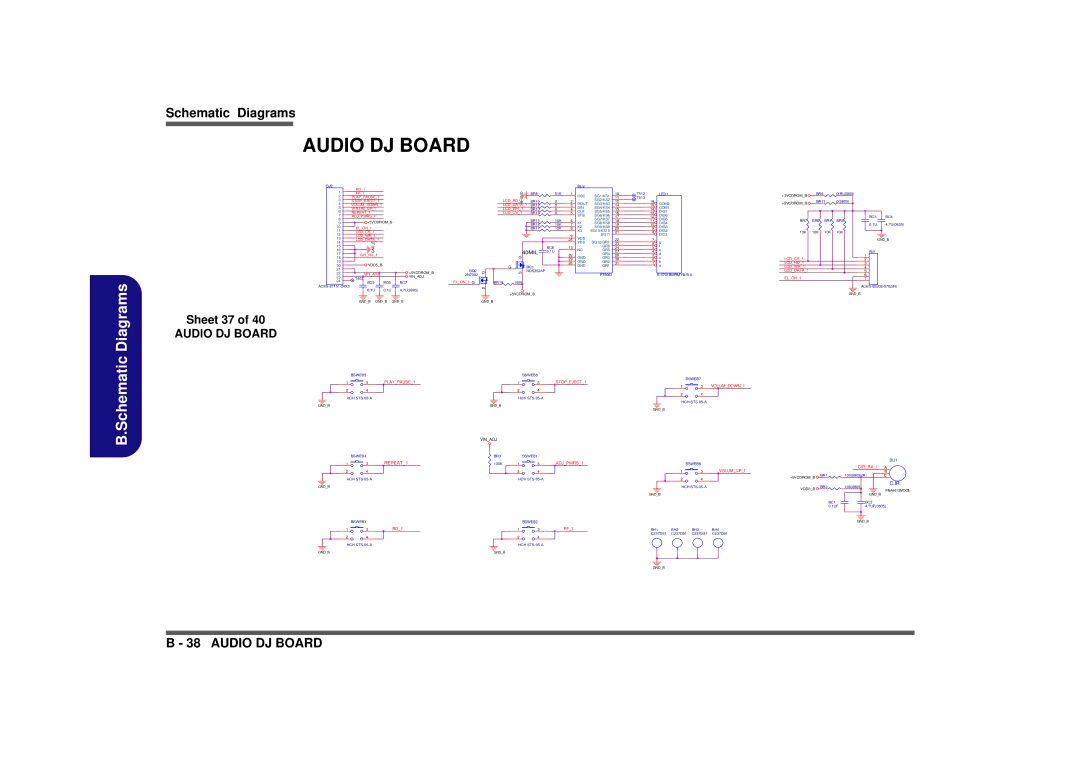 AMD D900K manual Audio DJ Board, Sheet 37 