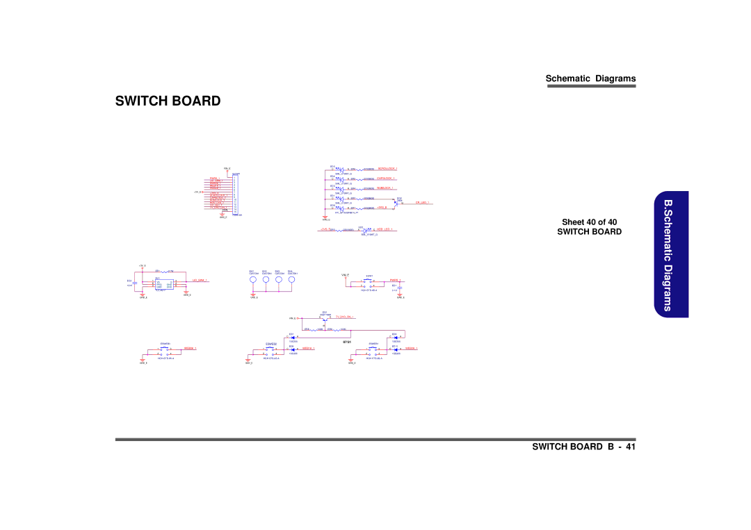 AMD D900K manual Switch Board, Sheet 40 