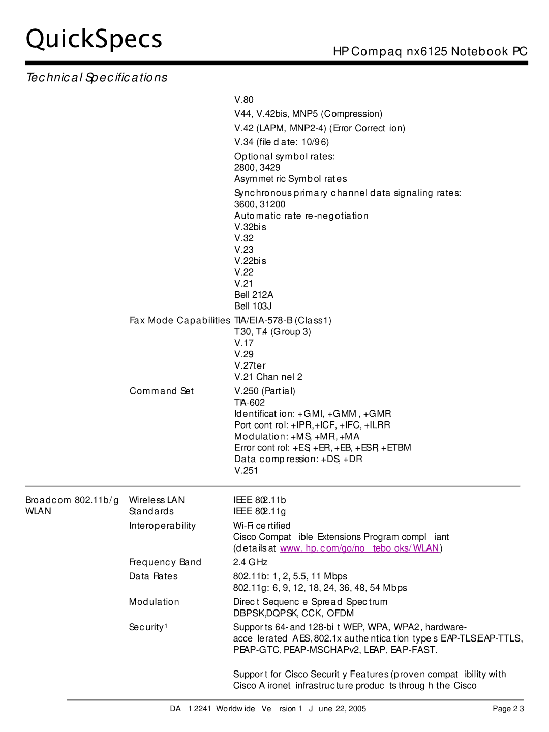 AMD DA - 12241 manual Command Set, Broadcom 802.11b/g Wireless LAN, Standards, Interoperability, Frequency Band, Data Rates 