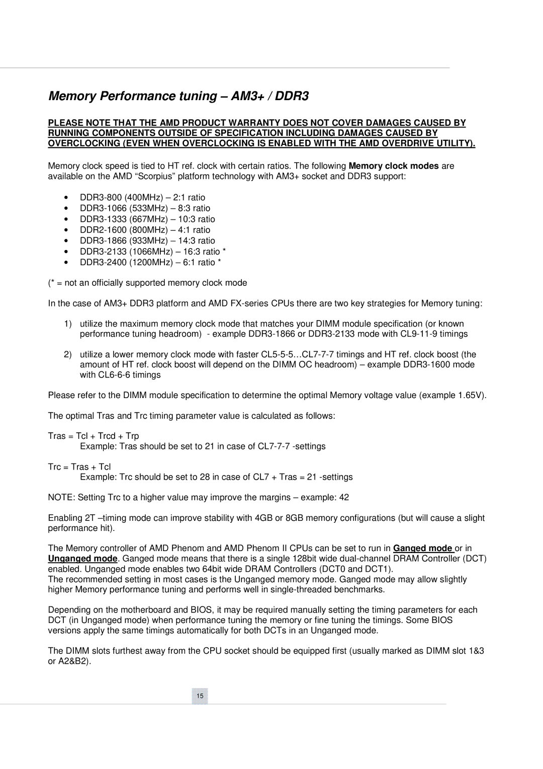 AMD FD9370FHHKWOF manual Memory Performance tuning AM3+ / DDR3 