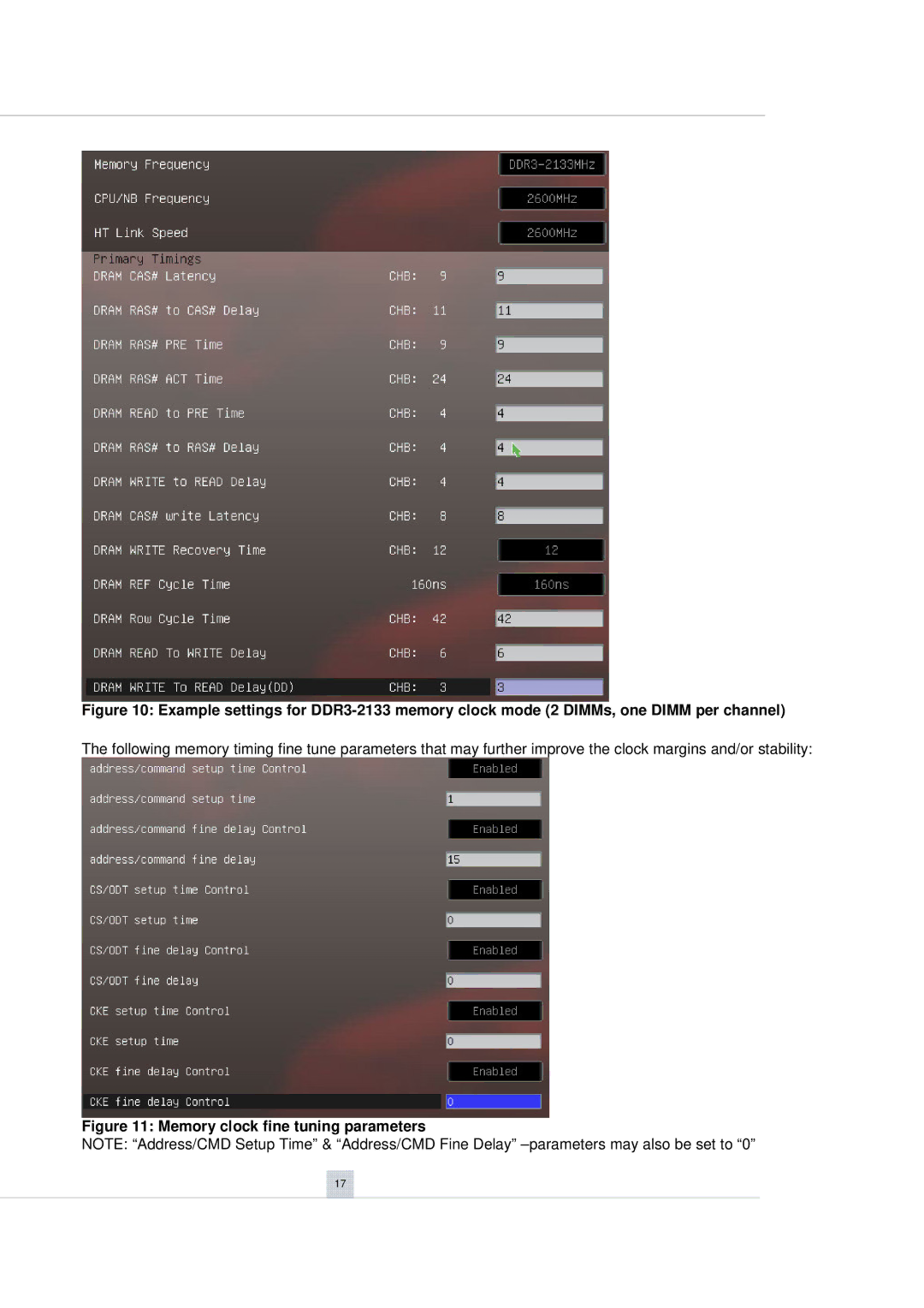 AMD FD9370FHHKWOF manual Memory clock fine tuning parameters 