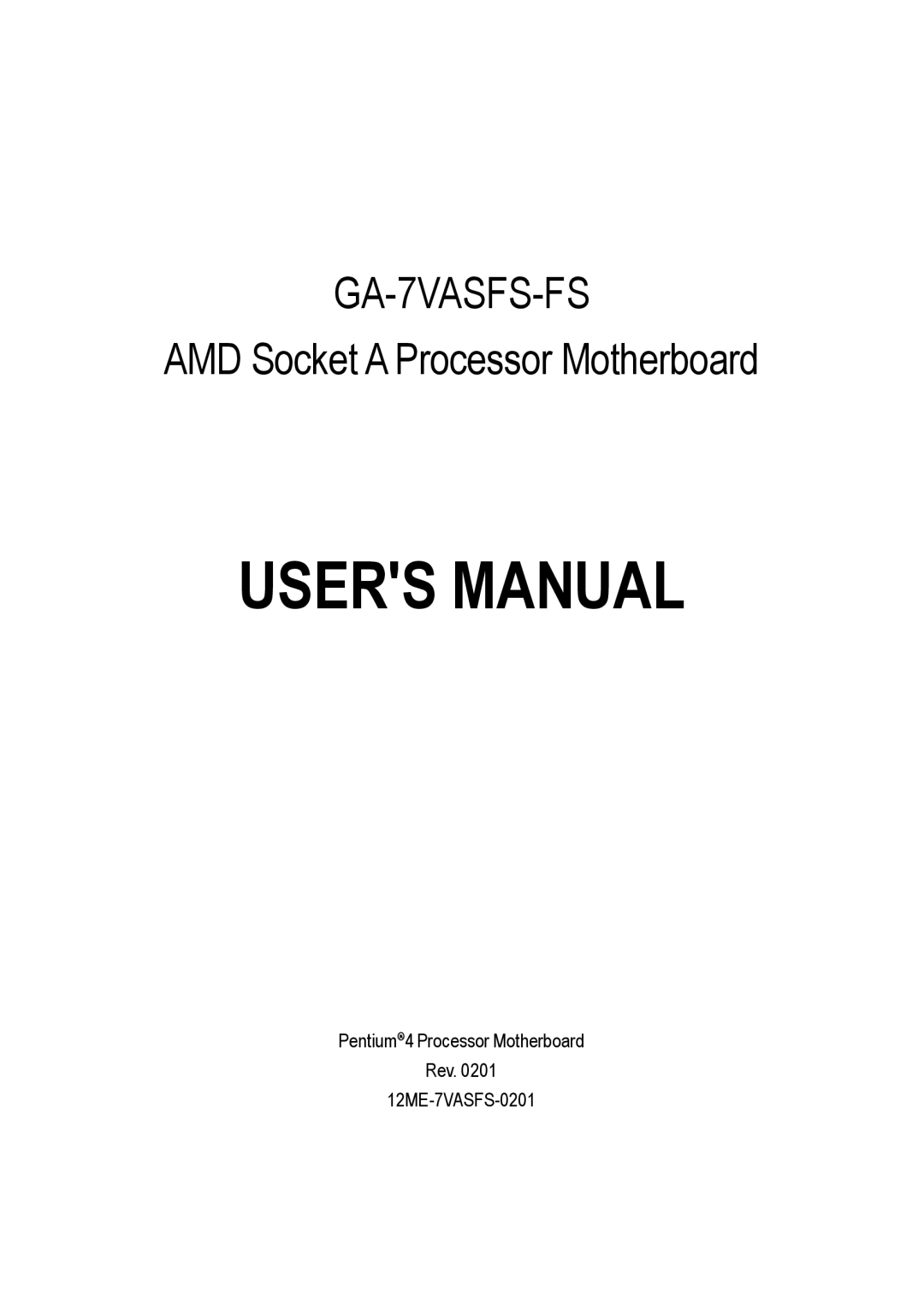 AMD GA-7VASFS-FS user manual 