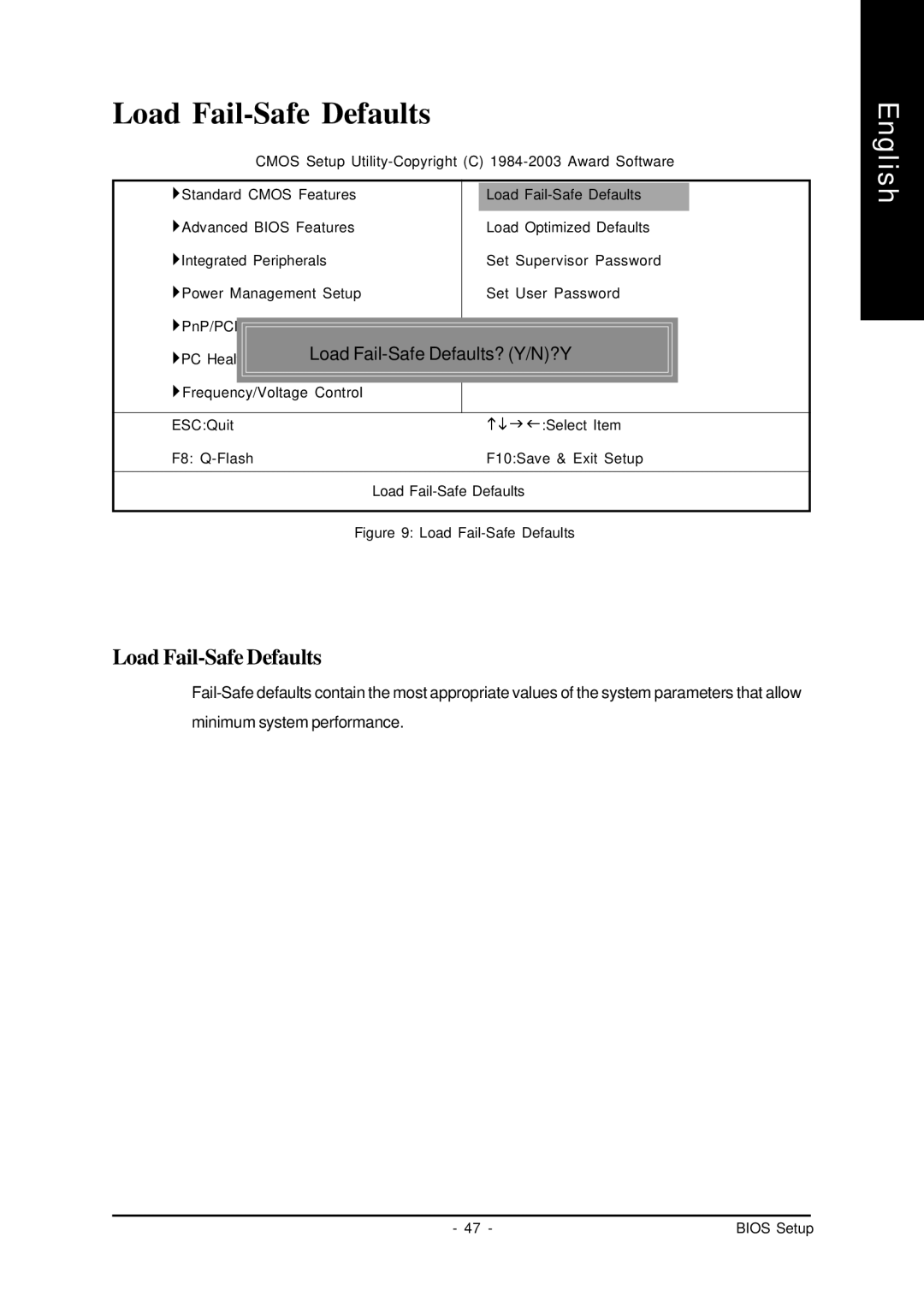 AMD GA-7VASFS-FS user manual Load Fail-Safe Defaults? Y/N?Y 