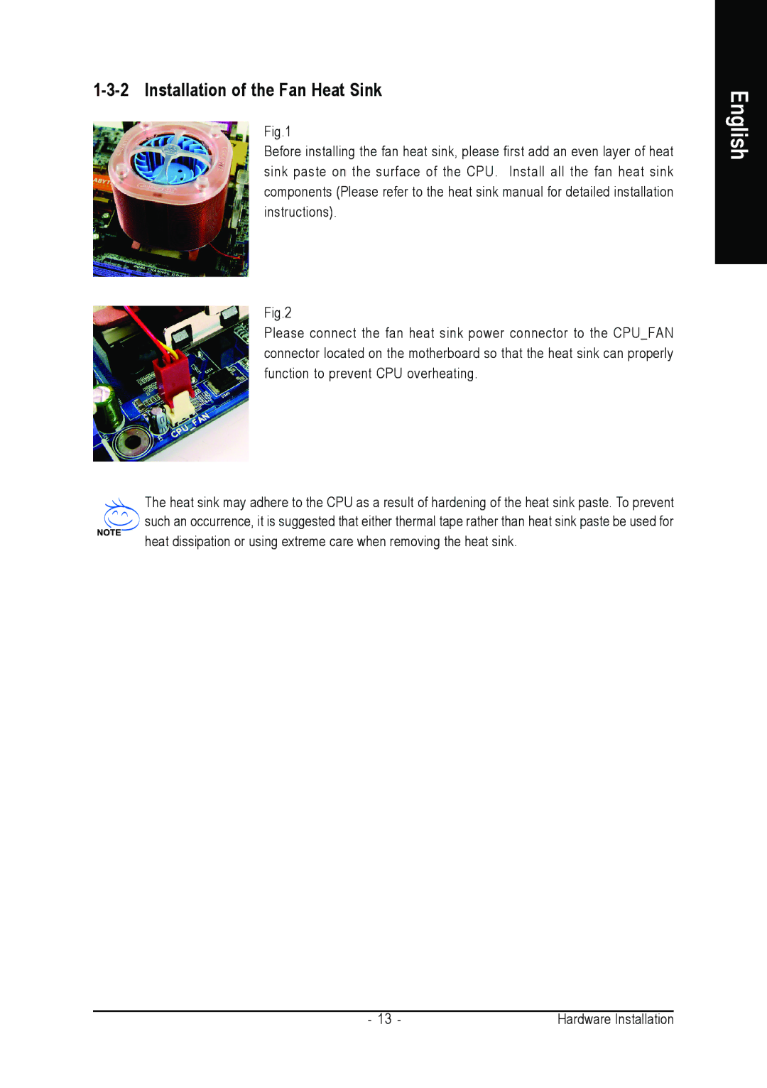 AMD GA-K8N ULTRA-9 user manual Installation of the Fan Heat Sink 