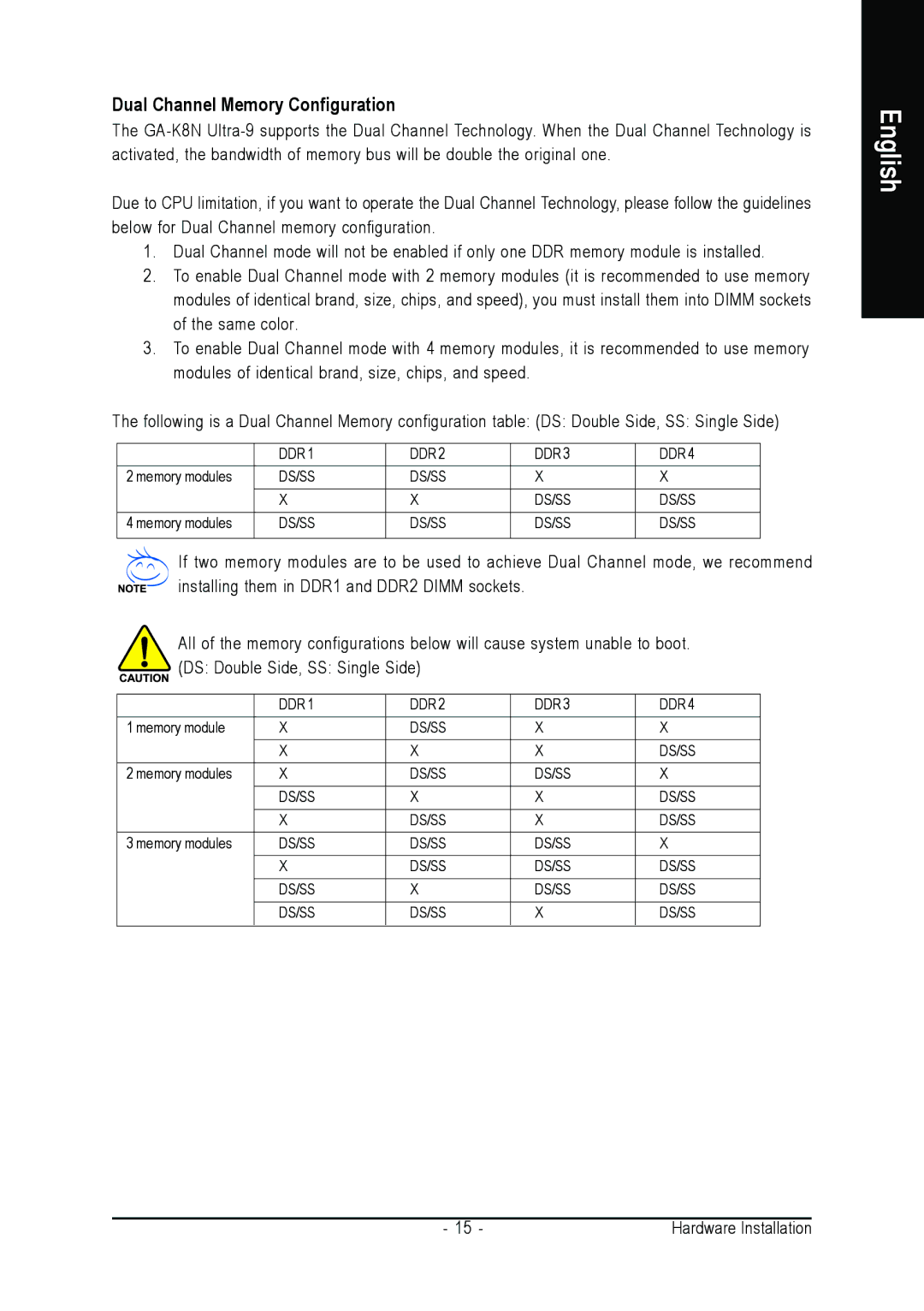 AMD GA-K8N ULTRA-9 user manual Dual Channel Memory Configuration 