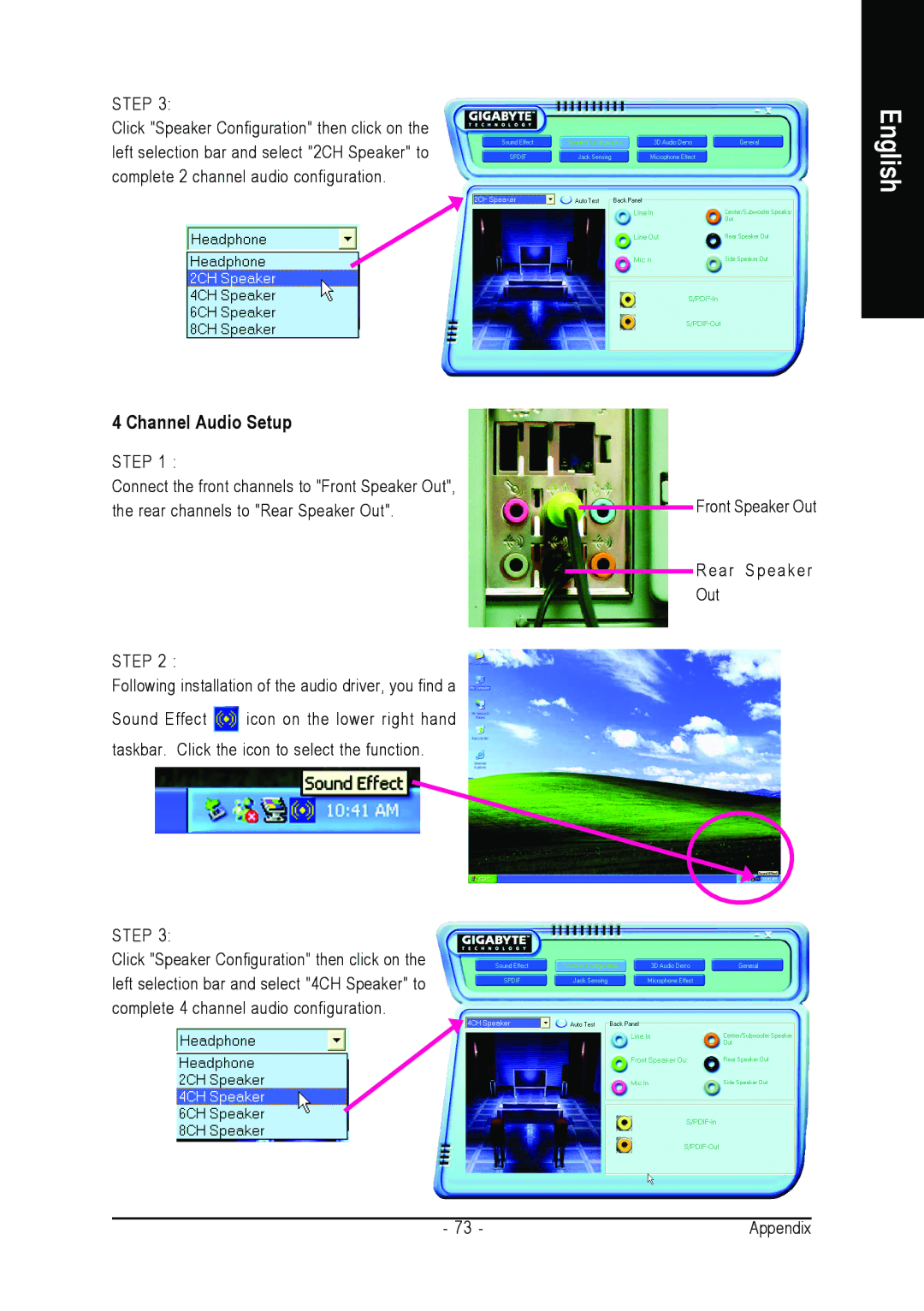 AMD GA-K8N ULTRA-9 user manual Channel Audio Setup 