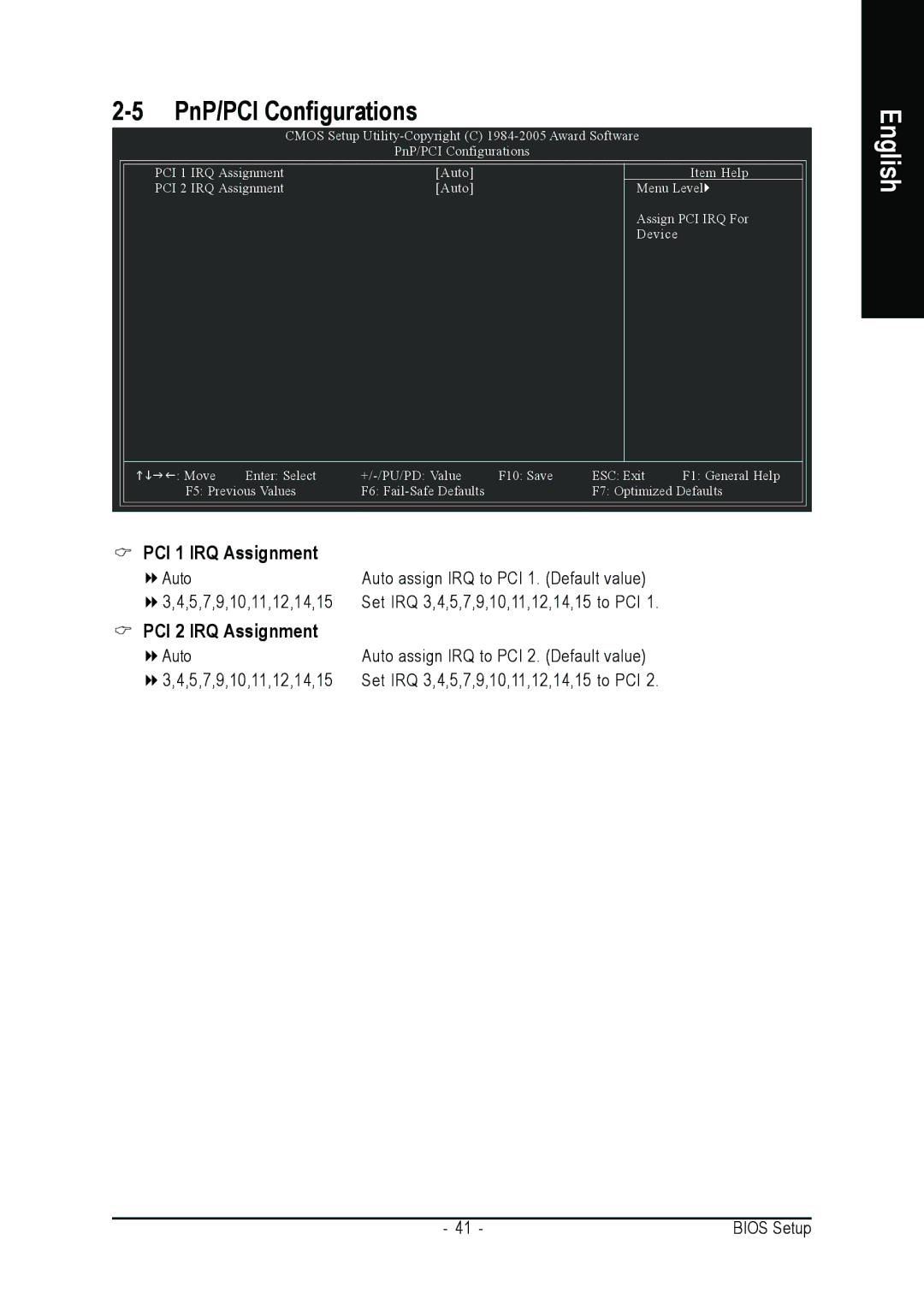 AMD GA-K8N51GMF-9 user manual PnP/PCI Configurations, PCI 1 IRQ Assignment 