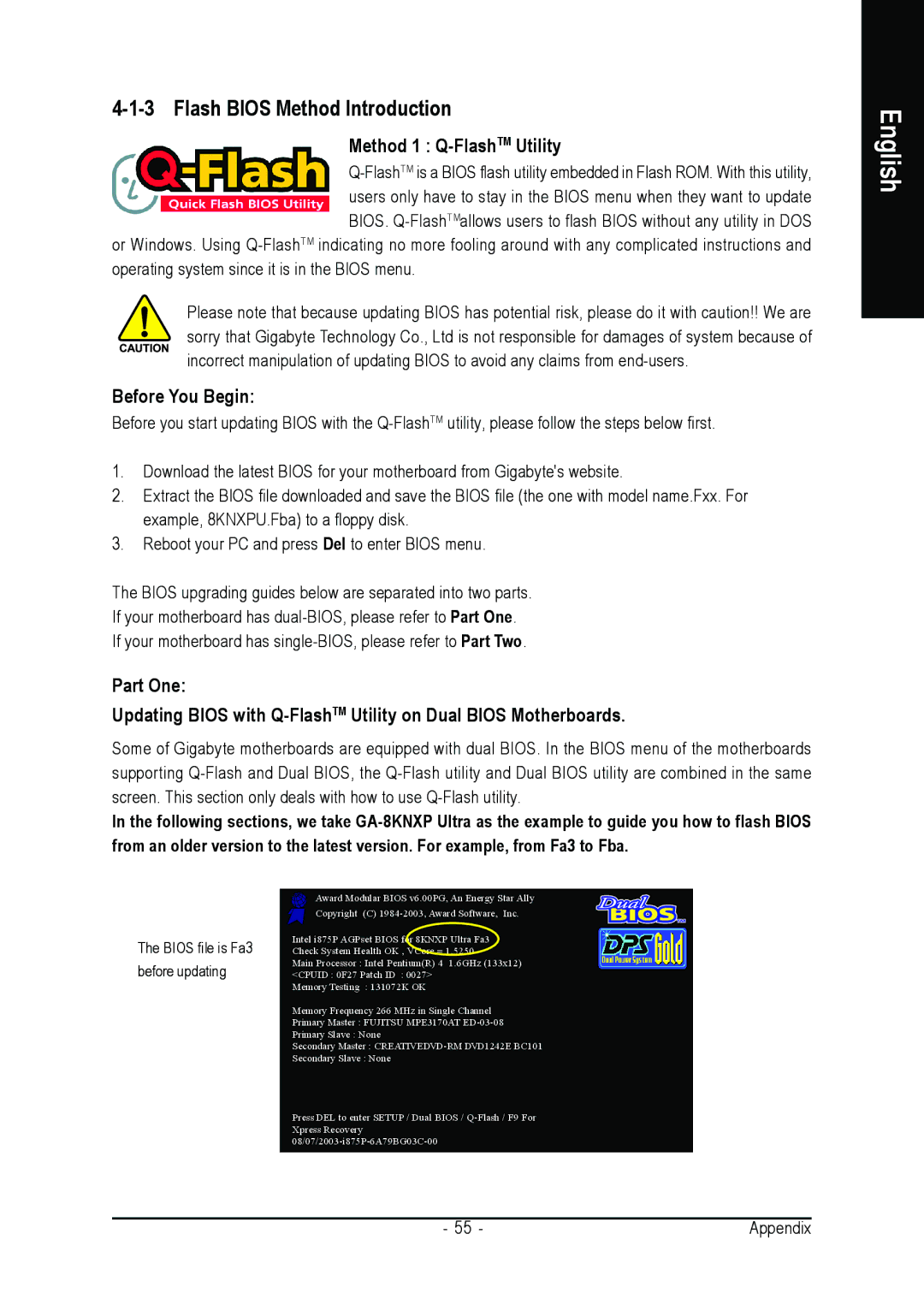 AMD GA-K8N51GMF-RH user manual Flash Bios Method Introduction, Method 1 Q-FlashTMUtility, Before You Begin 