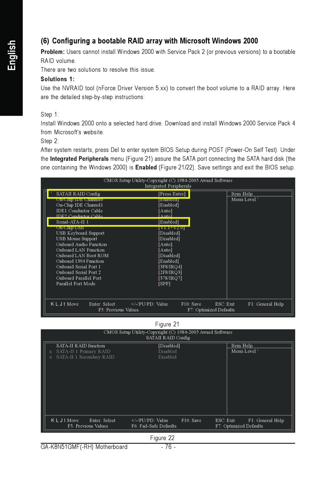 AMD GA-K8N51GMF-RH user manual Configuring a bootable RAID array with Microsoft Windows, Solutions 