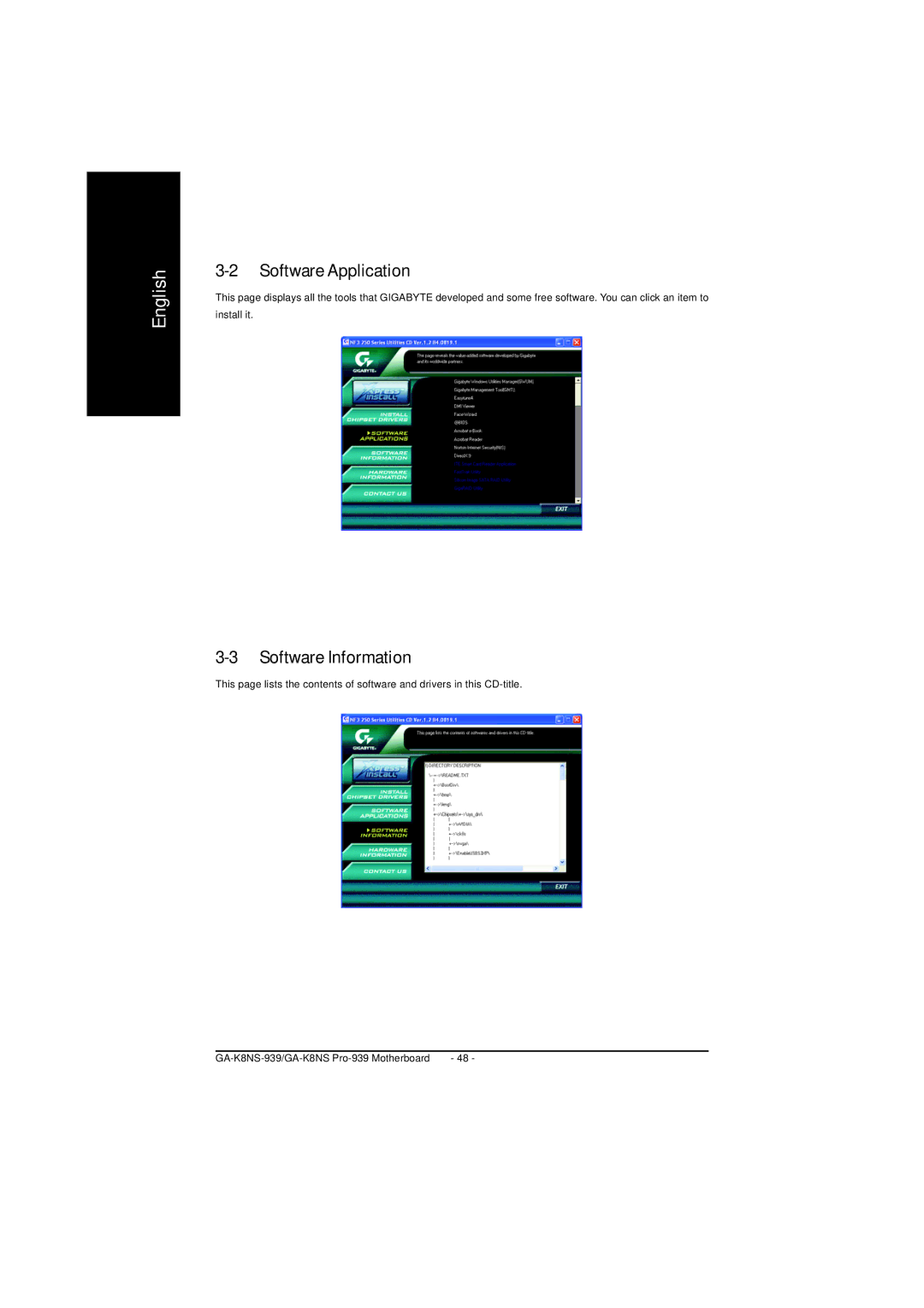 AMD GA-K8NS PRO-939, GA-K8NS-939 user manual Software Application, Software Information 