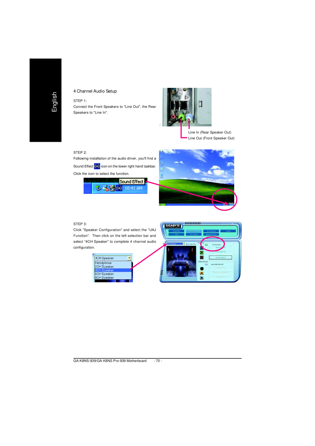 AMD GA-K8NS PRO-939, GA-K8NS-939 user manual Channel Audio Setup 