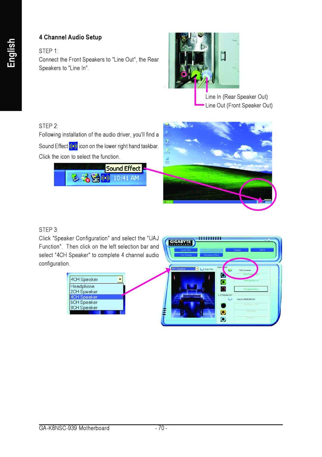 AMD GA-K8NSC-939 user manual Channel Audio Setup 