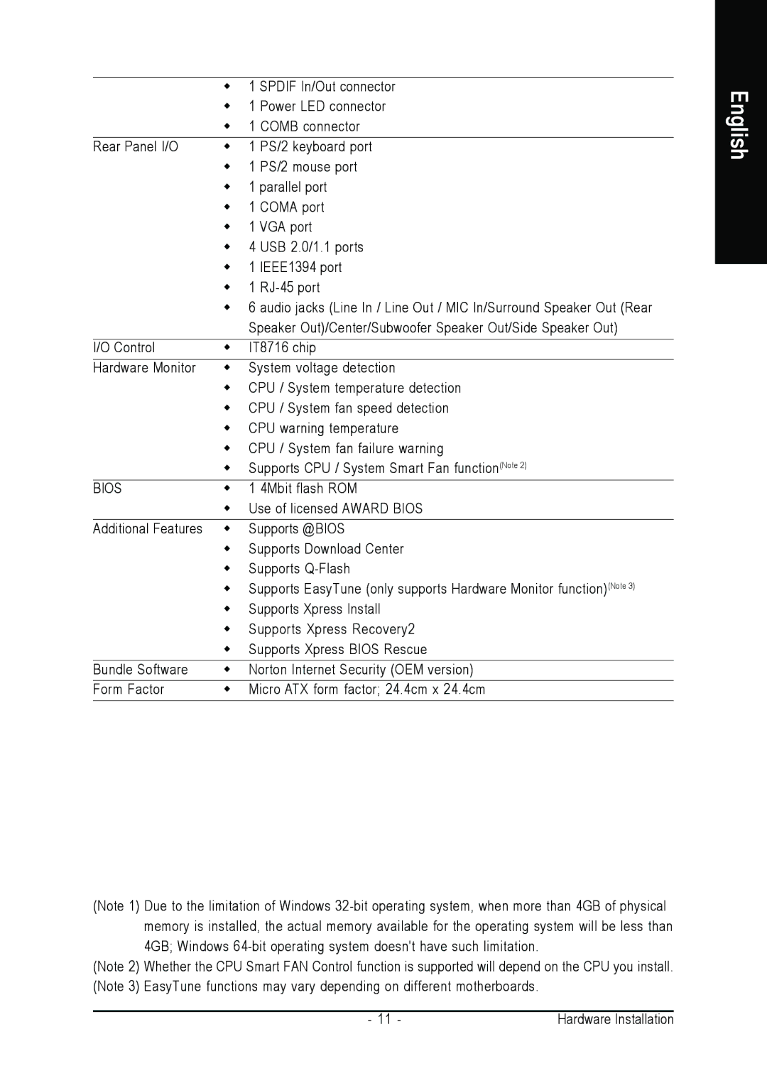 AMD GA-M51GM-S2G user manual Š 1 Spdif In/Out connector 