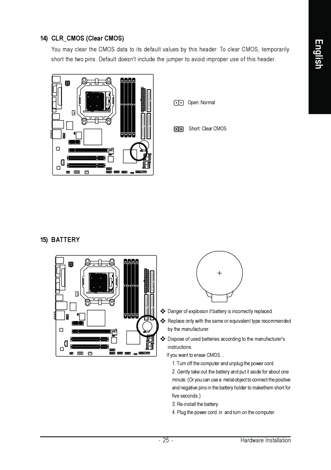 AMD GA-M51GM-S2G user manual Clrcmos Clear Cmos 