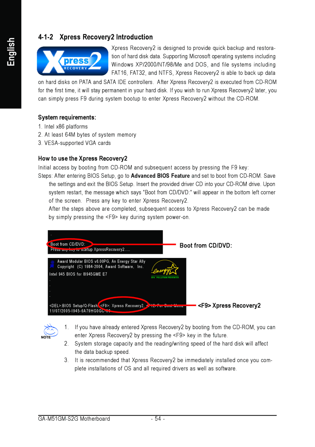 AMD GA-M51GM-S2G user manual Xpress Recovery2 Introduction, System requirements, How to use the Xpress Recovery2 