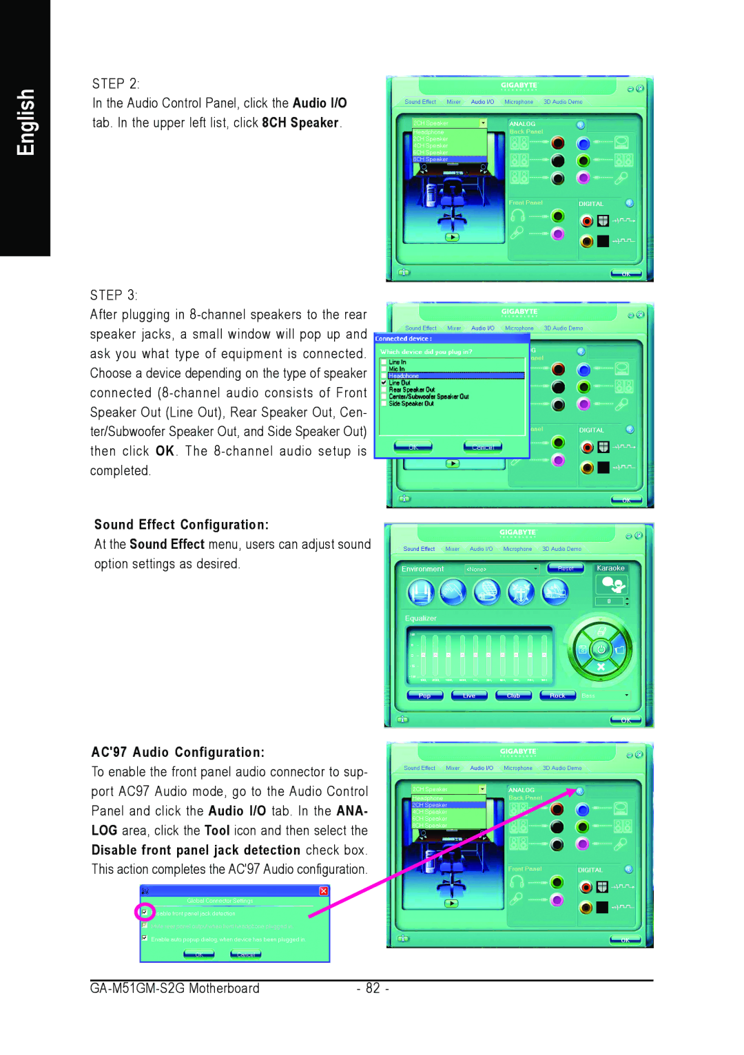 AMD GA-M51GM-S2G user manual Sound Effect Configuration 